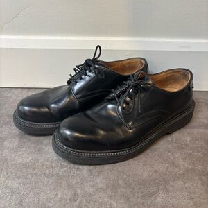 GH Bass & Co Oxford Shoes Mens Size 8 Black Made in Italy